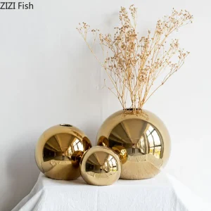 Ceramic Golden Ball Vase
