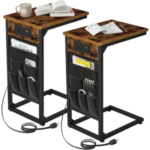 2 End Tables With Charging Station