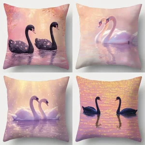 Swan Throw Pillow Covers