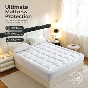 Dark Grey Mattress Topper Protector Cover
